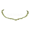 Natural Peridot Chip Beaded Necklace NJEW-JN04615-16-1