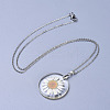Alloy Resin Dried Flower Pendant Necklaces NJEW-JN02390-1