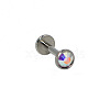 G23 Titanium Cubic Zirconia Flat Round 17 Gauge Threadless Labrets for Women Men WG1F07B-02-2