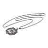 Lotus 201 Stainless Steel Pendant Necklaces NJEW-F320-04P-2