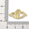 Rack Plating Brass Micro Pave Clear Cubic Zirconia Connector Charms KK-Z039-36G-3