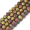 Electroplated Natural Lava Rock Beads Strands G-S352-30C-M-3