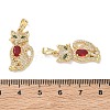 Brass Micro Pave Clear Cubic Zirconia Pendants KK-T085-21B-G-3