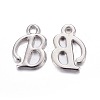 Platinum Plated Alloy Letter Pendants PALLOY-J718-01P-B-1