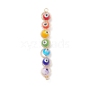 7 Chakra Evil Eye Handmade Lampwork Round Bead Connector Charms PALLOY-JF01929-1