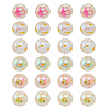 24Pcs 6 Colors UV Plating Printed Transparent Acrylic Beads TACR-DC0001-11-1