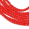 Opaque Solid Color Crystal Glass Faceted Rondelle Beads Strands GLAA-F025-A08-7