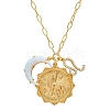 Cubic Zirconia Constellation & Opalite Moon Pendant Necklace PW-WG46702-05-1