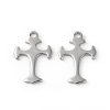 304 Stainless Steel Tiny Cross Charms STAS-F192-078P-2