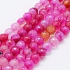Faceted Natural Agate Beads Strands G-F561-6mm-D03-1