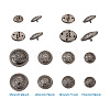 80 Pcs 8 Styles Brass Shank Buttons BUTT-TA0001-10-10