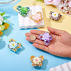 6Pcs 6 Colors Opaque Acrlyic Sparkling Rhinestones Beads MACR-TA0002-35-5
