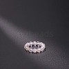 Synthetic Watermelon Stone Glass Stretchy Finger Rings FS-WG01730-30-1