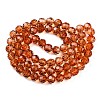 Baking Paint Transparent Glass Beads Strands DGLA-A035-T8mm-A04-3