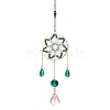 Christmas Theme Snowflake Glass Beaded Hanging Ornaments HJEW-TA00184-1