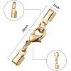 Rack Plating Brass Lobster Claw Clasps with Clip Ends KK-PH0035-34-WH-2