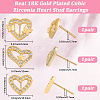 3 Pairs 3 Styles Brass Micro Pave Clear Cubic Zirconia Stud Earrings for Women EJEW-BBC0002-10-2