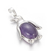Natural Amethyst Pendants G-L512-A07-2