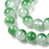 Crackle Baking Paint Imitation Jade Glass Beads Strands DGLA-T003-8mm-07-2