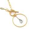 Teardrop Transparent Glass Pendant Necklaces NJEW-JN03038-03-1