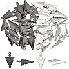 40Pcs 2 Color 304 Stainless Steel Pointed Pendants STAS-UN0023-90-1