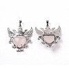 Natural Rose Quartz Pendants G-P496-04P-15-2