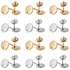 60Pcs 2 Colors 304 Stainless Steel Stud Earring Findings STAS-SC0006-57-1