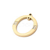 304 Stainless Steel Micro Pave Cubic Zirconia Pendants STAS-P431-21G-2
