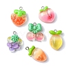 Gradient Color Translucent Resin Pendants RESI-P039-02C-1