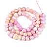 Anti-Tarnish Electroplate Glass Beads Strands EGLA-T021-8mm-15-04-2
