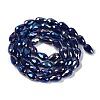 Opaque Solid Color Electroplate Glass Beads Strands X-EGLA-N013-P6mm-B03-2