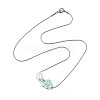 Handmade Porcelain Fish & Natural Cultured Freshwater Pearl Pendant 304 Stainless Steel Round Snake Chain Necklaces for Women NJEW-JN06398-3