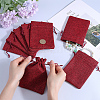 Polyester Imitation Burlap Packing Pouches Drawstring Bags ABAG-BBC0001-02B-04-3