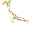 Golden 304 Stainless Steel Charm Bracelets with Brass Paperclip Chains BJEW-JB10031-02-3