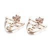 Brass Micro Pave Clear Cubic Zirconia Pendants KK-S359-130-RS-3