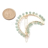 2Pcs Moon & Star Alloy with Natural Green Aventurine Hollow Hair Barrettes PHAR-JH00105-05-3
