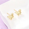 Brass Stud Earrings EJEW-P346-01A-G-3