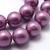 Polished Round Grade A Shell Pearl Bead Strands BSHE-M027-6mm-11-2