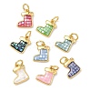 Brass Enamel Pendants KK-H534-07G-1