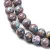 Natural Dyed Marble Beads Strands G-P593-6mm-07-4