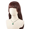 Synthetic Malachite Teardrop Pendant Necklaces Set with Waxed Cords for Women NJEW-TA00034-04-3