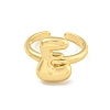 Brass Letter Open Cuff Rings for Women RJEW-G313-01E-G-2