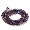 Transparent Electroplate Glass Beads Strands GLAA-F029-3mm-D04-2