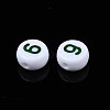 White Opaque Acrylic Beads MACR-T038-18-9-4