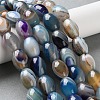 Natural Banded Agate (Dyed & Heated) Beads Strands G-M446-D01-01E-1