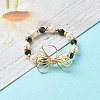 Imitate Austrian Crystal Bicone Glass Beaded Finger Rings RJEW-TA00003-05-5
