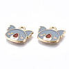 Light Gold Plated Alloy Enamel Charms ENAM-T009-79A-RS-3