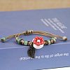 Adjustable Handmade Porcelain Flower Beads Braided Beads Bracelets WGFB2A7-05-1