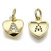 Brass Micro Pave Clear Cubic Zirconia Charms KK-N227-34A-NF-1
