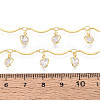 Brass Glass Scalloped Bar Chains CHC-T018-08G-3